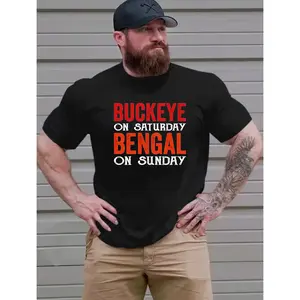 Bengals Ohio State Saturday short sleeve cotton T-shirt fun men's graphic