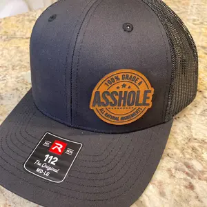 FUNNY AS*HOLE LEATHERETTE PATCH HAT 112