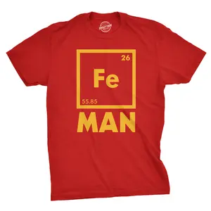 Mens Iron Science T Shirt Cool Novelty Funny Nerdy Graphic Print Tee Guys Mens Funny T Shirts Cool Vintage Fashion T-Shirt Gift Classic Menswear Science Apparel for Men Funny Movie Short Sleeve Novelty Tees for