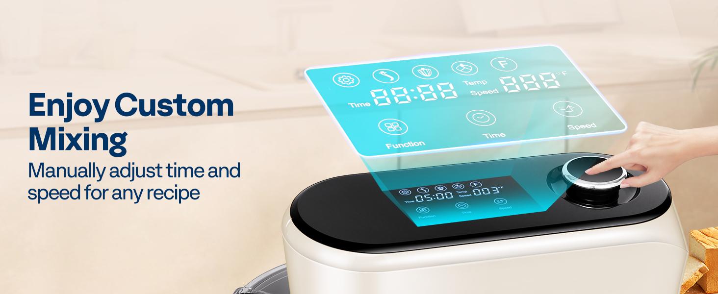 VIVOHOME Multifunctional Stand Mixer, Kitchen Electric Blender, Household Food Mixer for Baking, Bread, and Cakes, with Dough Hook, Beater, Whisk, and Splash Guard