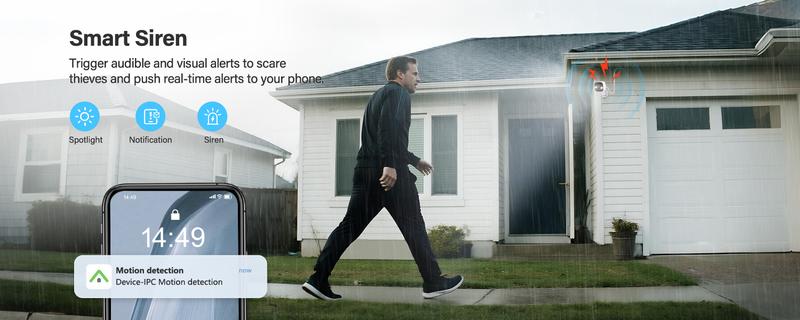 Jennov Outdoor/Indoor Security Camera, Surveillance 2.4G WiFi Camera , 2-Way Audio, Night Vision, Motion Detection, Indoor,easy installation without drilling (doesn't support 5G wifi)