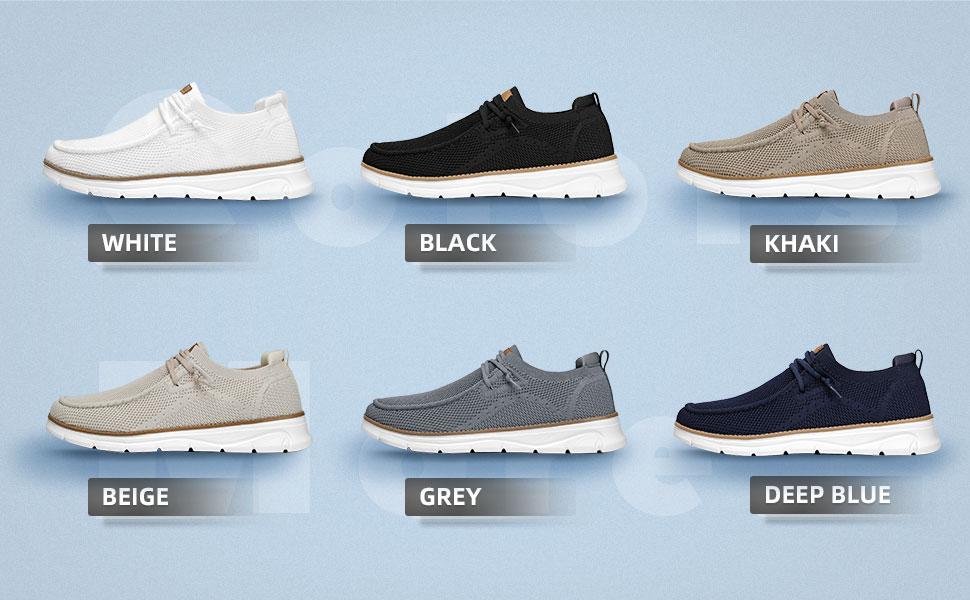 Men's Casual Mesh Breathable Solid Color Slip On Shoes Lightweight Comfortable Sports Running Loafers Knitted Mesh Platform Sneakers Boy Footwear Sneaker Closed Training Runner Athletic Trainer