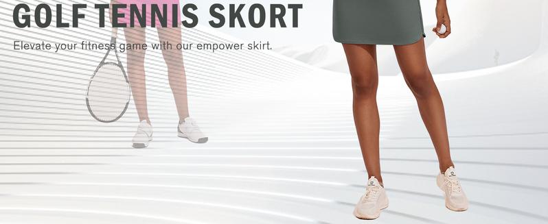 PINSPARK Golf Skirts for Women High Waisted Tennis Skort Skirts with 3 Pockets A Line Athletic Skirt Pickleball Workout