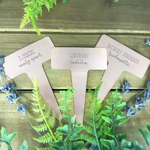Hand Stamped Copper Garden Marker: Herb & Vegetable Plant Stake