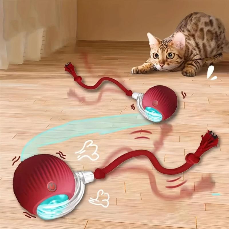 Interactive Cat Toy, Chirp And Motion Activated Cat Rolling Toy, Used for Indoor Cat Red LED Light Ball Rolling Quickly, Can Be Used On The Carpet. Interactive Cat Toy, Chirp And Motion Activated Cat Rolling Toy, Used for Indoor Cat Red LED Light Ball Rolling Quickly, Can Be Used On The Carpet.