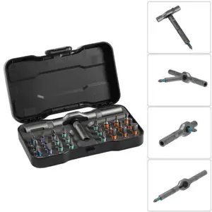 24 in 1 DlY Screwdriver Set,1 Set SwitchableScrewdriver Shape Magnetic Screwdriver Set,Compact and Portable Ratchet Screw0driver SetHome Repair Tool Box