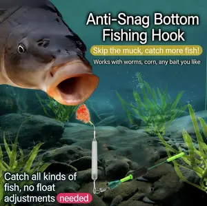 Pre-Tied Off-Bottom Carp Fishing Rig | Anti-Snag Double Hooks | Weed & Mud Proof Freshwater Hooks for Carp Bass Trout | Iseama Gold Sode Hooks | No Float Adjustment Needed fish  hook
