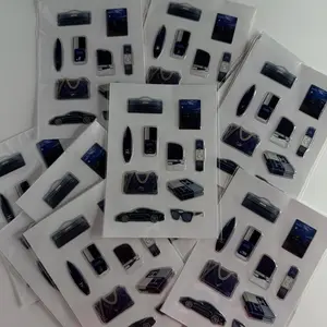 Aesthetic 3D Phone Case Stickers "blue Habits" - Vibrant Stickers, Waterproof, Unique Design for Personalization
