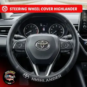 Black 15" Steering Wheel Cover for Car Truck Anti-Slip for Toyota HIGHLANDER