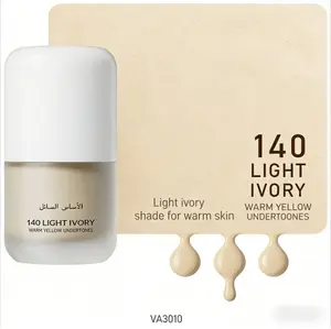 Lightweight Buildable Texture Foundation 140 Light Ivory for Warm Yellow Undertones Natural Dewy Finish VA3010