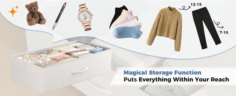 TV Stands for Living Room Furniture with 9 Fabric Drawers, Long Entertainment Center Up to 75 Inch TV, Media Console Table with Storage for Bedroom, Adjustable Feet