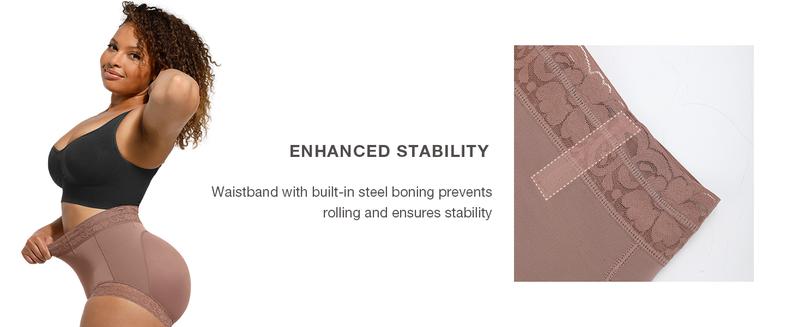 FeelinGirl Black Butt Lifter Shorts Hip Enhancer Tummy Control Shapewear for Women Comfortable Lace Trim Thigh Slimmer Underwear BOYSHORT BOOTYLIFTER