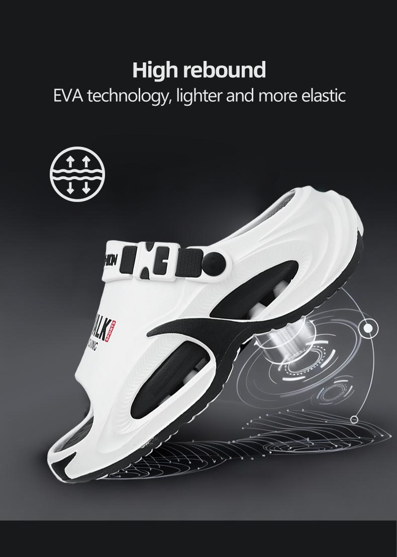 Summer Mens Sandals & Slippers Indoor Outdoor Lazy Shoes Beach Sandals Soft Cushion Arch Support Non-Slip Durable Quick Drying Easy Clean 5cm Heel Height