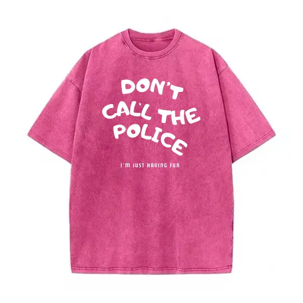 Washed Cotton Tee-Fuchsia