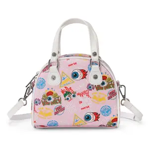 Von Dutch Womens Jax Bowling Bag – Stylish Women's Handbag with Adjustable Strap, Spacious Interior, and Iconic Logo Design (Link Pink)