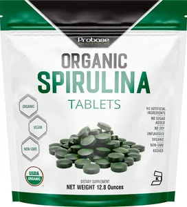 Probase Nutrition Organic Spirulina Supplement, 3000MG Per Serving, 720 Tablets (4 Month Supply), No Filler & Non-GMO, Rich in Vegan Protein, Vitamins & Prebiotics, Premium Spirulina Pills