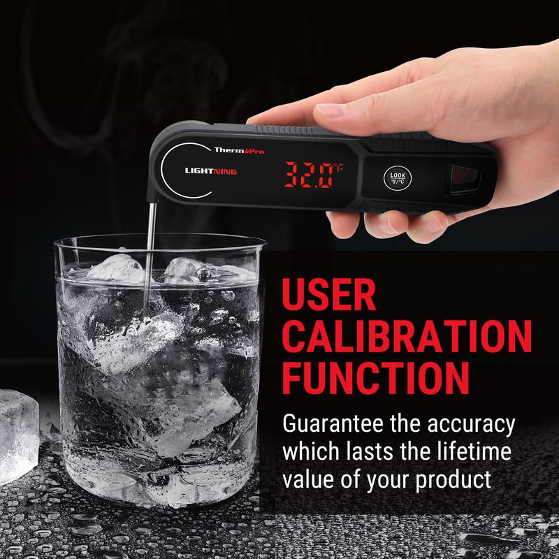 ThermoPro Digital Meat Thermometer, Ultra-Fast 1s Instant Read, Auto-Rotating Backlight, IP65 Waterproof, Magnetic Grip, for Kitchen, Beef, Grill, BBQ, Candy, Turkey, Portable Hook, Fathersdaygift