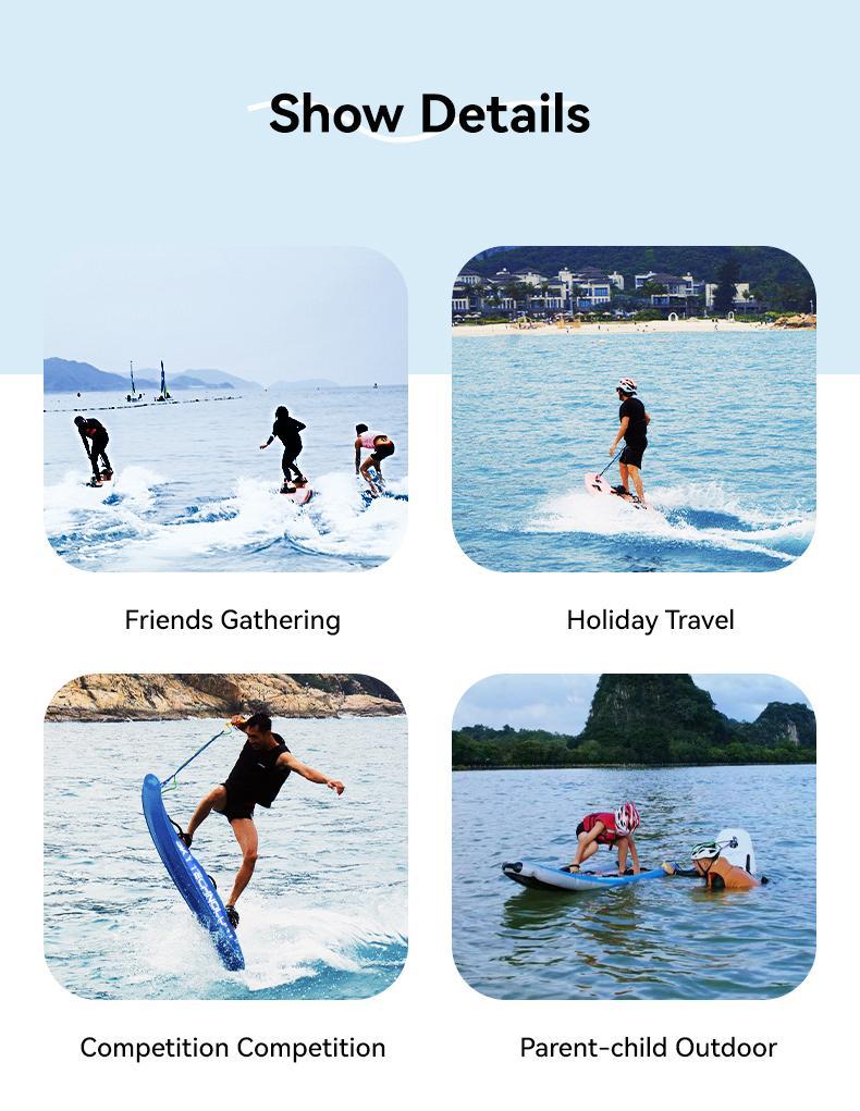 GOYOJO Pro Electric Surfboard Pink 15kW Motor 75Ah Battery 45km/h High Speed Jetboard for Casual & Competitive Surfing