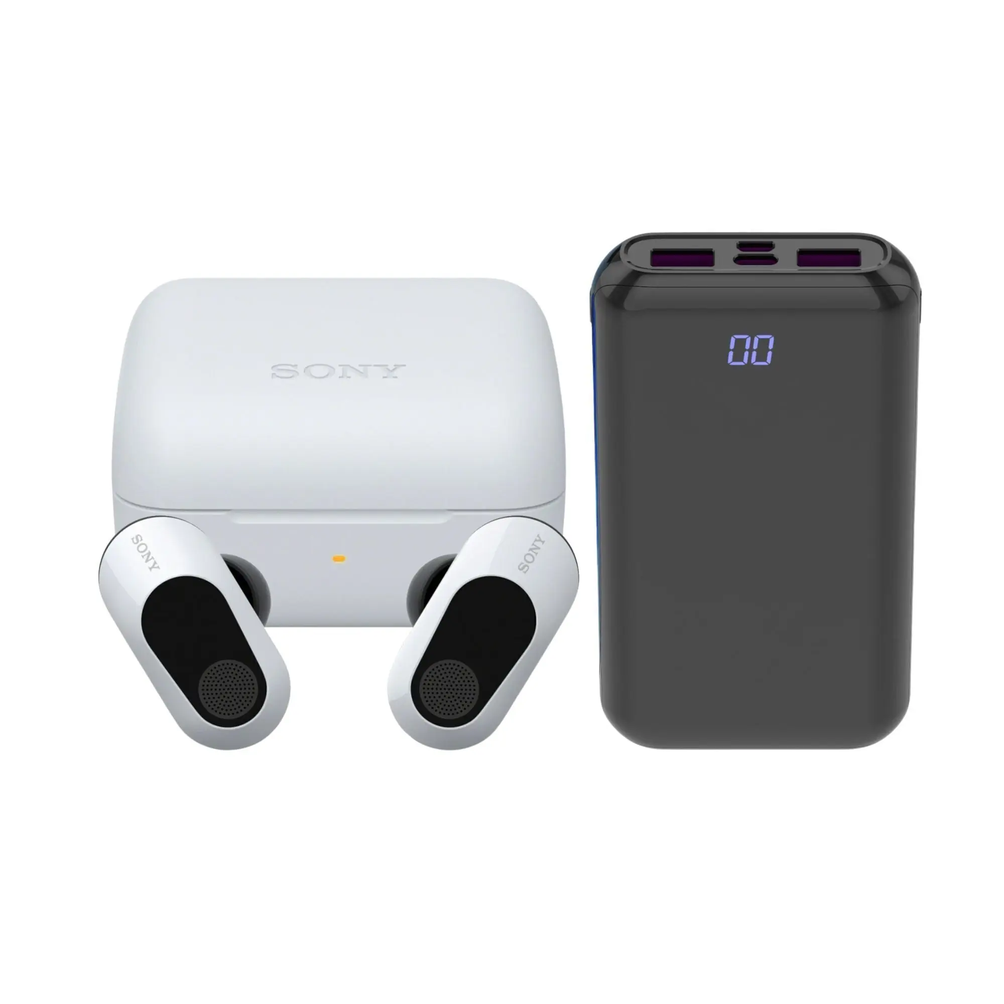 Sony INZONE Buds Truly Wireless Noise Canceling Gaming Headset (White) - Mobile, Audios Compatible, USB-A Rechargeable, Includes Audio Accessory, Works with Electronic Charging-Enabled Devices, Ideal for Camping, Battery Pack, Noise Cancellation