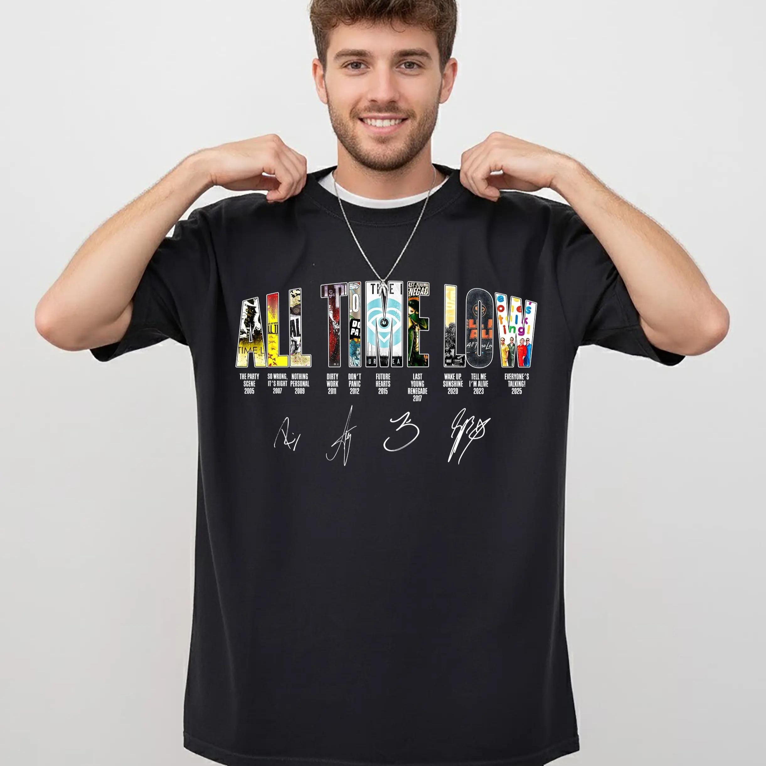 Vintage All Time Low Art Album 2025 T-Shirt , Best Gift 2025 Shirt, Streetwear Oversized Fit, Comfortable Cotton, Trending Us Streetwear, Tops Crewneck Casual
