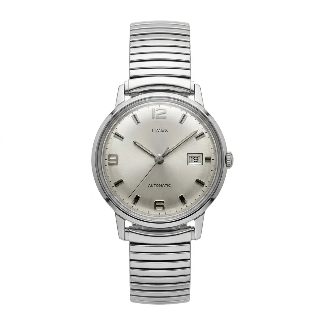 Timex Automatic Stainless Steel Watch - Silver Dial - Automatic