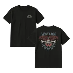 Waylon Jennings Lonesome On'ry And Mean Eagle Vintage Country Music Graphic T-Shirt – Double Sided Retro Outlaw Country Tee for Men Women – Concert Fan Gift
