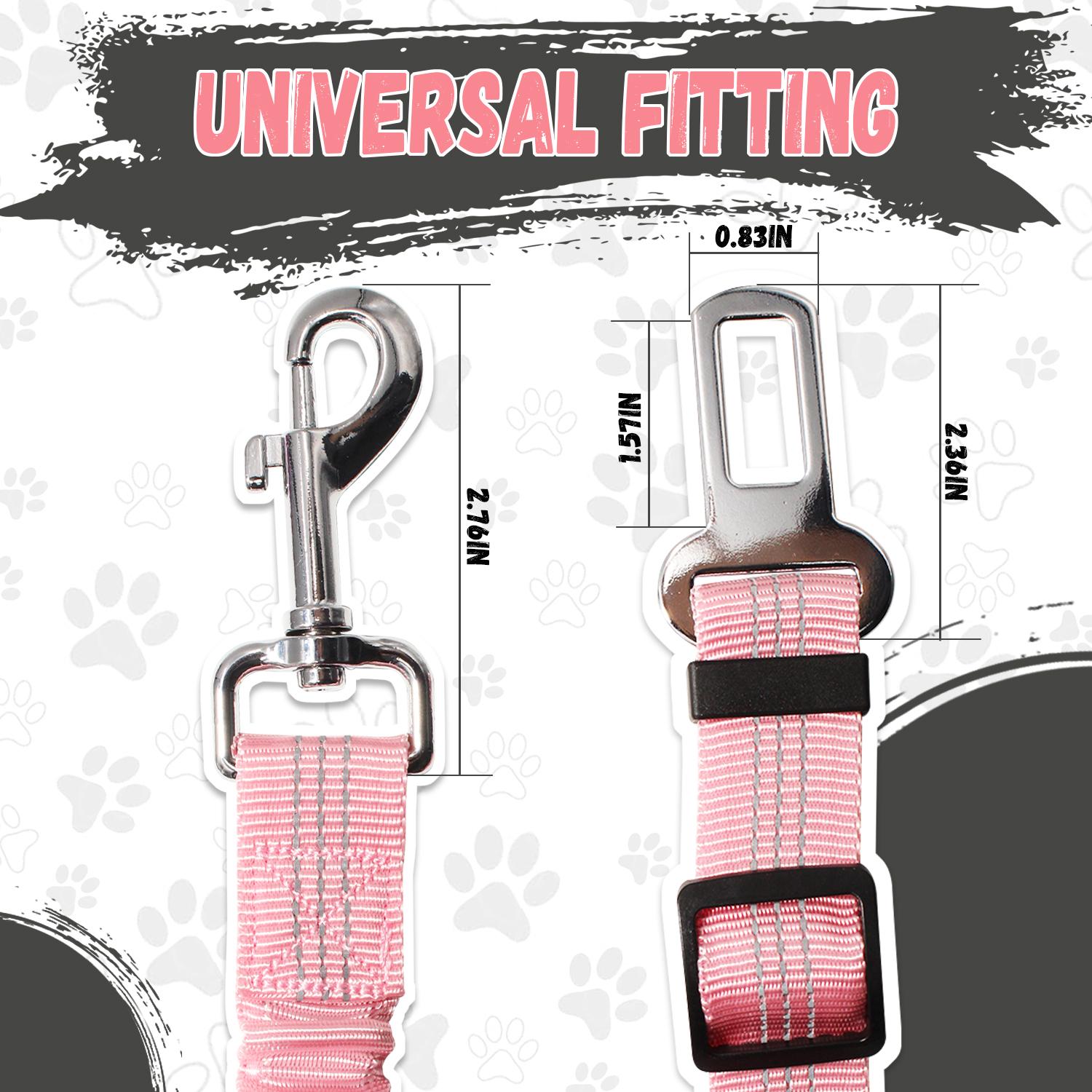 Pet Leash for Dogs and Cats, Adjustable Pet Car Seat Belt, Car Pet Harness with Elastic Bungee Buffer Reflective, Dog Accessories