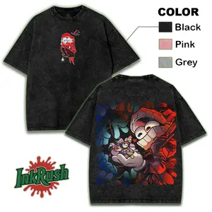 Caine v3 The Amazing Digital Circus ep 8 Menswear Gift for anime fans Top Apparel Classic Seamless Simple designer shirts Men's Regular Fit Floral Print Tee Cotton Fabric Black Casual