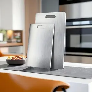 1/2 PCS Stainless Steel Cutting Boards, Kitchen Cutting Board, Double Sided Food Grade Non Stick Cutting Board, Used For Cutting Fruits, Vegetables, And Various Ingredients, Suitable For Kitchens, Dishwashers, And Various Cooking Tasks.【Valentine's Gift】