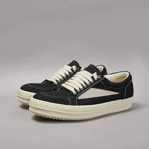 Ricks Shoes Men Twill Canvas Low Top Casual Shoes Women Sneaker Owens Shoe Men Lace Up Black Canvas Shoes Retro Flat Sneakers trendy all-match sneaker new running shoes Footwear Closed Boy Leather Training Trainer