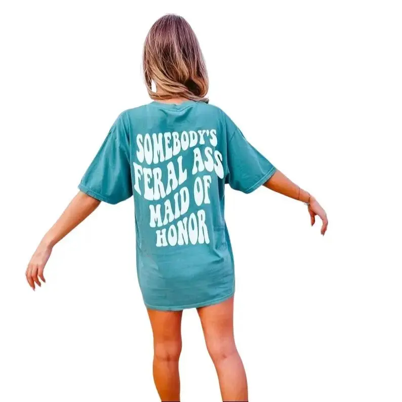 Somebody's Feral Maid Of Honor Shirt, MOH Gift, Maid Of Honor Bachelorette Shirts for Her, Bridesmaid Tee Shirt, Wedding Gift, Women's Shirt