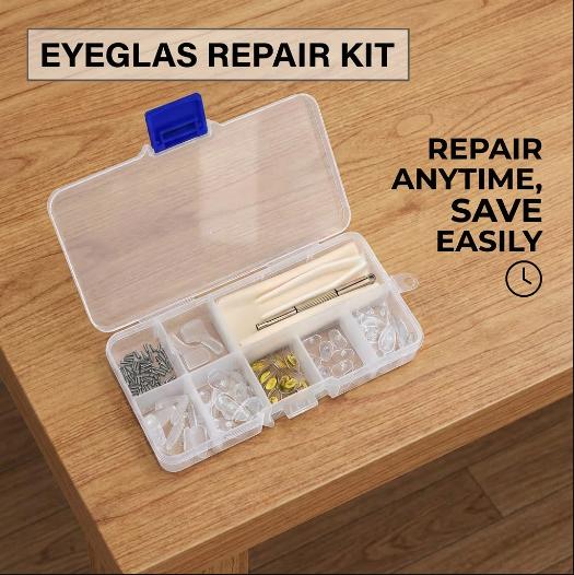Eyeglass Nose Pads Kit, Upgraded Ultra-Soft Silicone Air Cushion Pads, Anti-Slip Screw-In Glasses Repair Set with Free Tools & Accessories, Reduces Pressure, Ensures Secure Fit for Daily Glasses Wearers