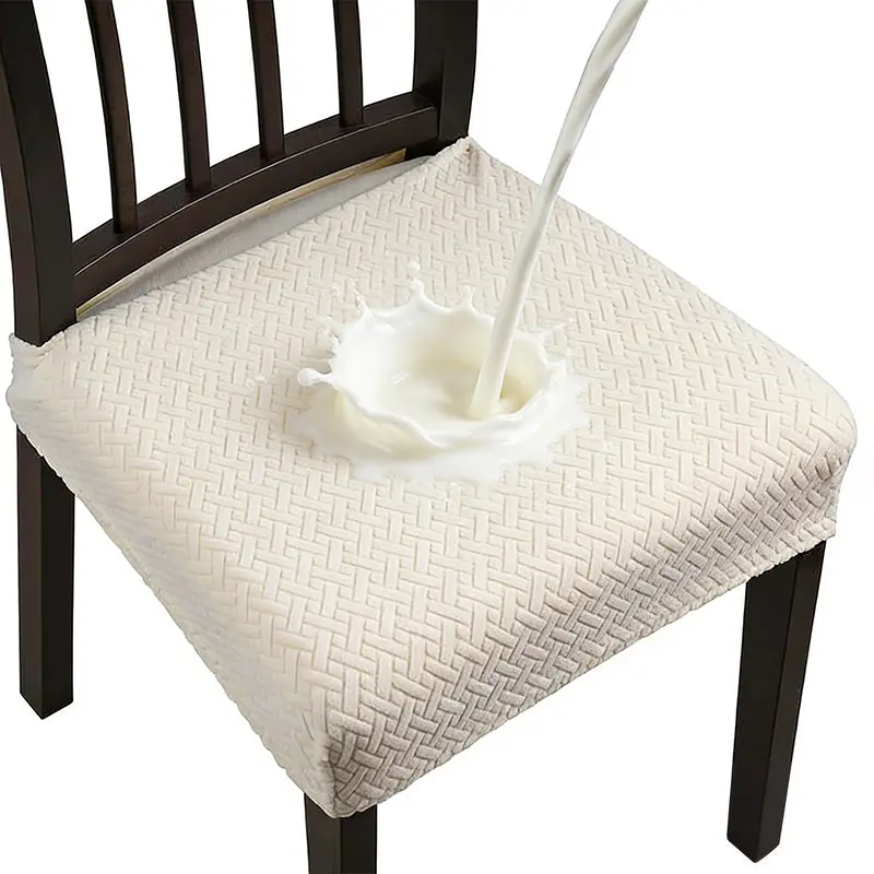 Waterproof Stretch Chair Covers Set of 2/4/6/8 Woven Texture Soft Comfortable Jacquard for Dining Tables Living Rooms Hotel Home Decor, Chair Covers For Dining Chairs, Universal Chair Cover