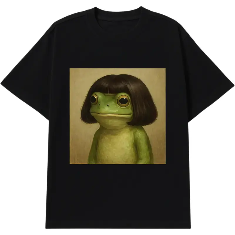 shirt FUNNY FROG Vintage Washed Crew Neck Tee Regular Fit Casual Comfort Breathable Short Sleeve Funny T-shirts for Summer Fashion Men&Women's Top for Daily Wear Cotton Summer T Shirt Graphic Tee