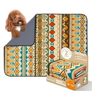 LOOBANI   Washable Dog Pads pack of 2, Eco-Friendly and Leak-Proof Design, Multi Design Option