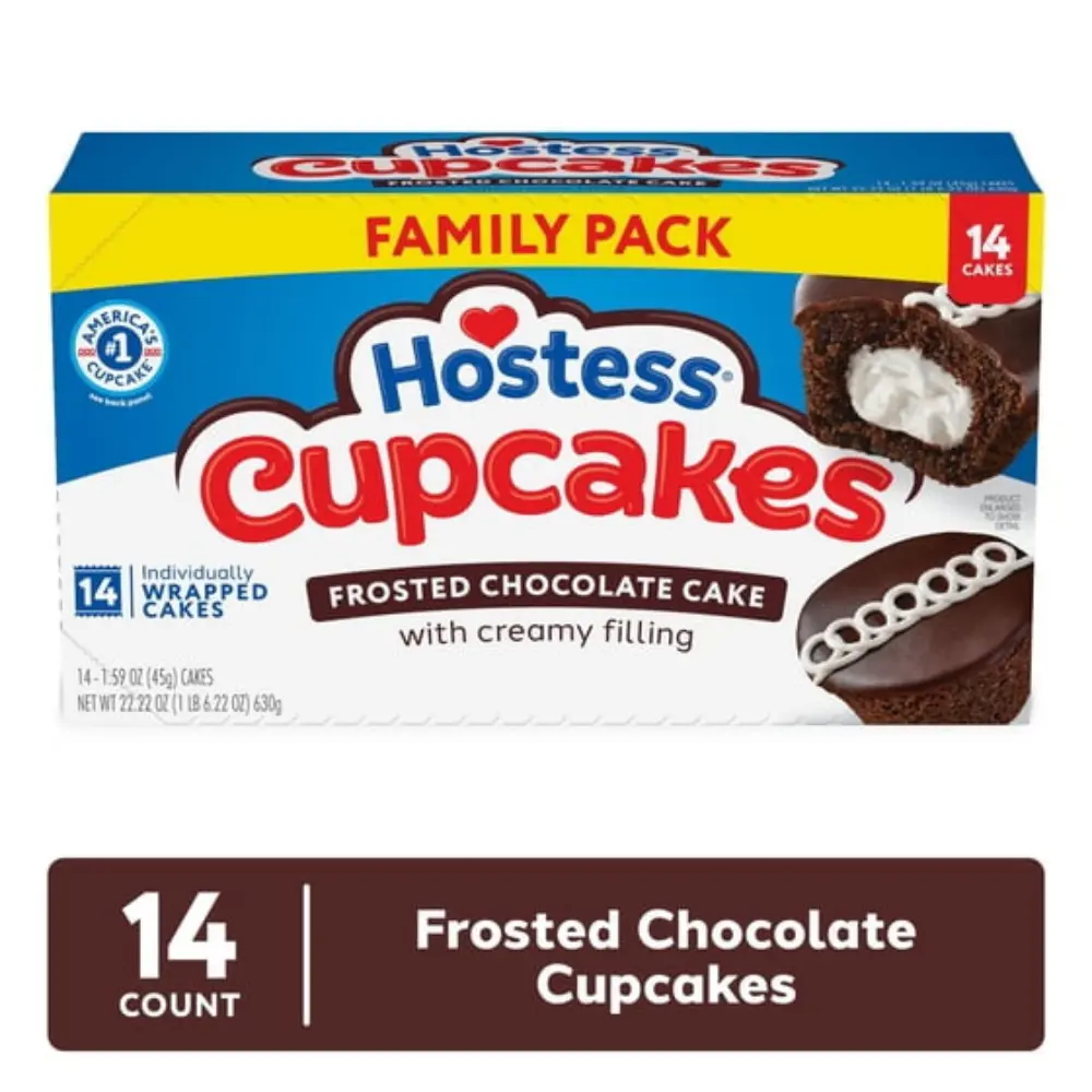 Hostess Cupcakes, Chocolate Snack Cakes, 22.22 oz Box (14 Count)