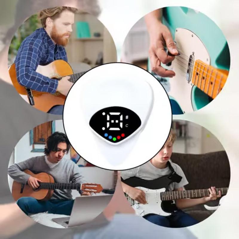 Portable 2-in-1 Guitar Pick & Tuner with LCD Display - Compact and Universal for Strings Instruments