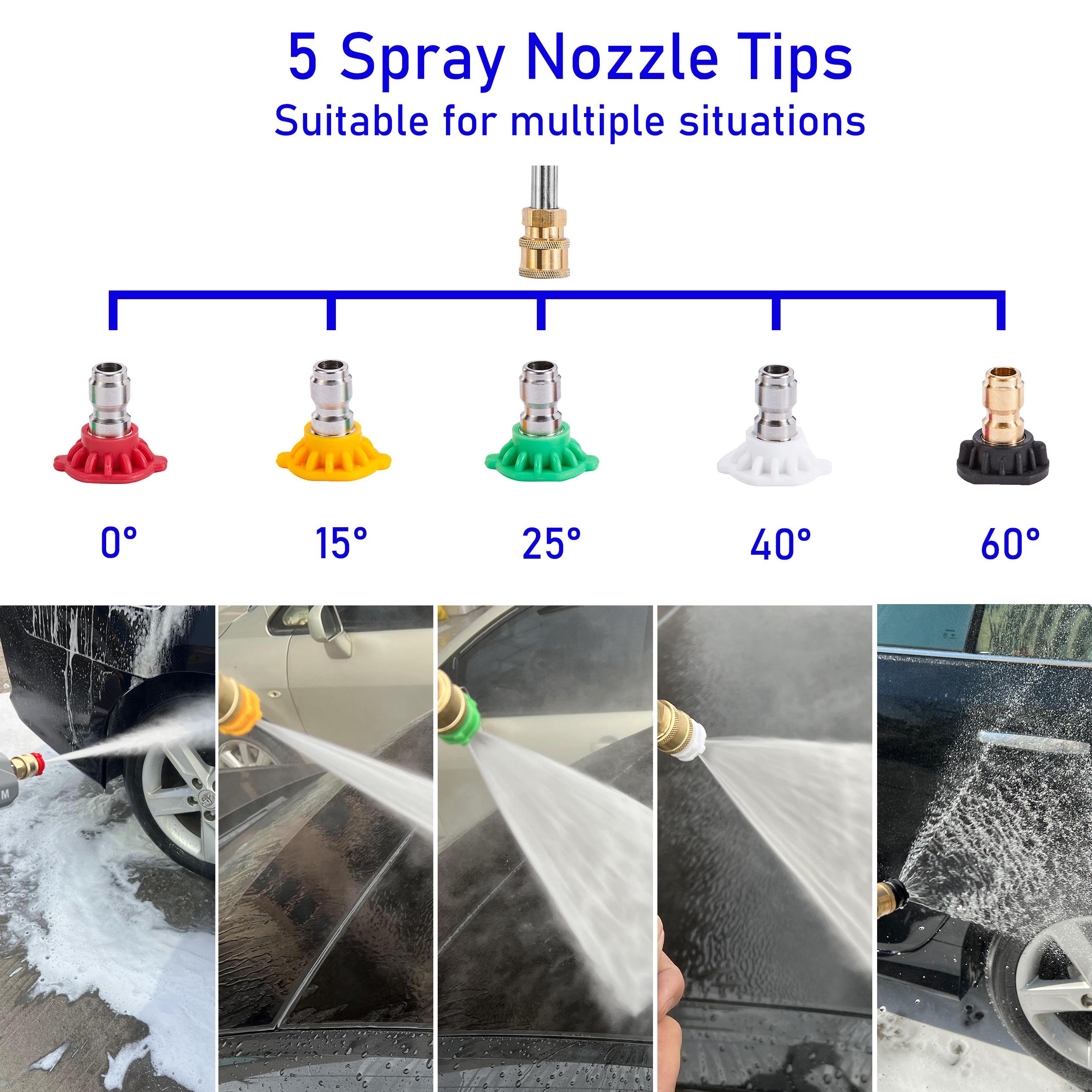 M MINGLE 20 FT Aluminum Telescoping Pressure Washer Handle Wand with 5 Nozzle Tips & Support Belt for Roofing Tools Accessories Portable Design,Heavy Duty Cleaning