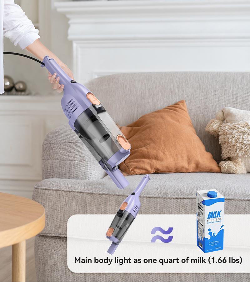 INSE R6X Corded Stick Vacuum, 15KPa Suction with 600W Motor, Ultra-Lightweight Bagless Upright Vacuum with Handheld for Home Hard Floor Carpet Pet Hair Car Cleaning home cleaning tools home appliances Purple