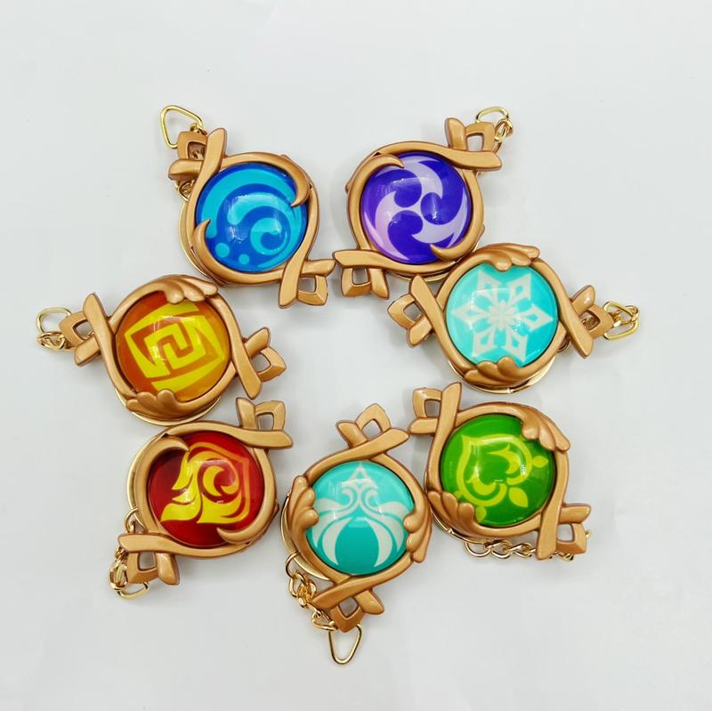New Teyvat Vision Fontaine Water God Focalors Lyney and Lynette Keychain Luminous 7 Element Eye Of Original God Toy KeyRing New Teyvat Vision Fontaine Water God Focalors Lyney and Lynette Keychain Luminous 7 Element Eye Of Original God Toy KeyRing