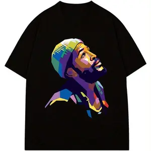 Abstract Portrait Print T-Shirt Men's Graphic T-Shirt Modern Art - Inspired T-Shirt Printed Tee Soft and Comfortable Crew Neck  Short Sleeve Ideal for Casual and Art - Related Events T-Shirt Menswear Top 👑