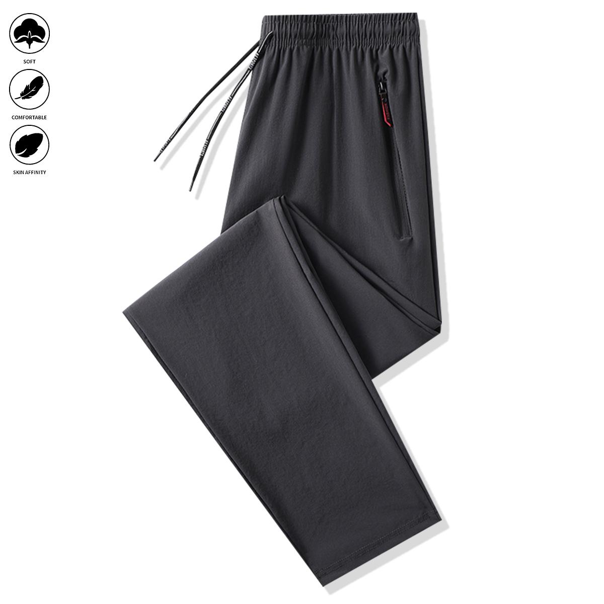 Men's jogging pants set of 3 pieces, with zipped pockets, lightweight material, suitable for exercise and sports activities, drawstring waistband, suitable for spring, summer and autumn seasons
