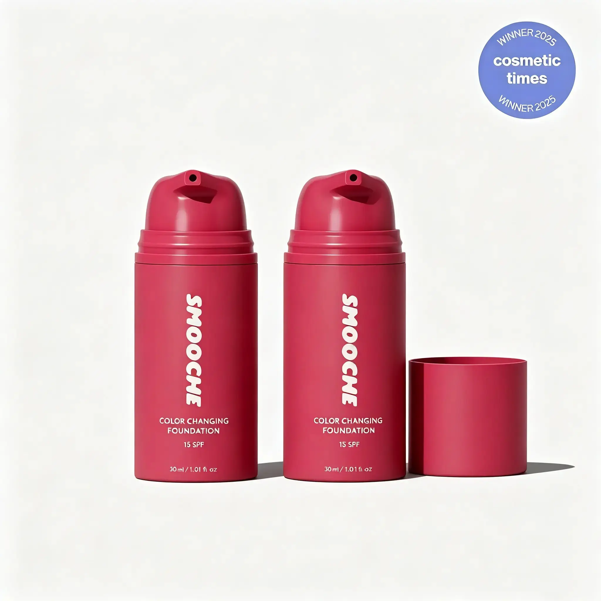 Smooche Color Changing Foundation – Shade Matching Liquid Makeup, SPF, 24H Wear, Vegan