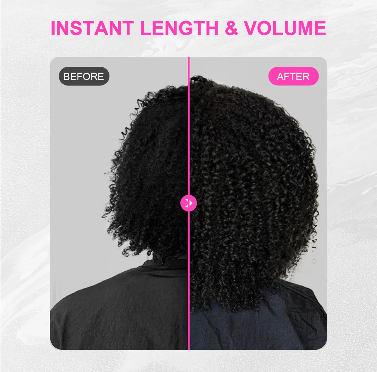 [Wear Go Half Wig] BGMgirl Invisible Hairline Afro Curly Kinky Straight Half Wig Glueless Human Hair Butterfly Yaki Layered Cut Wigs Water Wave Kinky Curly Seamless Flip Over Updo Down Style Hairpiece eve valentines day gift