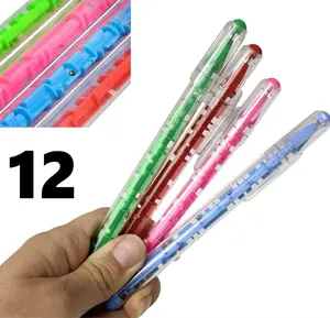 12 Maze Puzzle Game Pens - Built-in Ball Novelty Fun Fidget Game Child Kid Toy (1 dz)