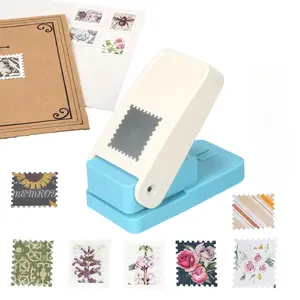 Stamp Punch Paper Cutter, 1" x 0.8" Postage Stamp Shape Paper Punch for Scrapbooking, Card Making, Journaling & DIY Crafts, Lever Action Decorative Craft Punch for Paper, Photos & Albums