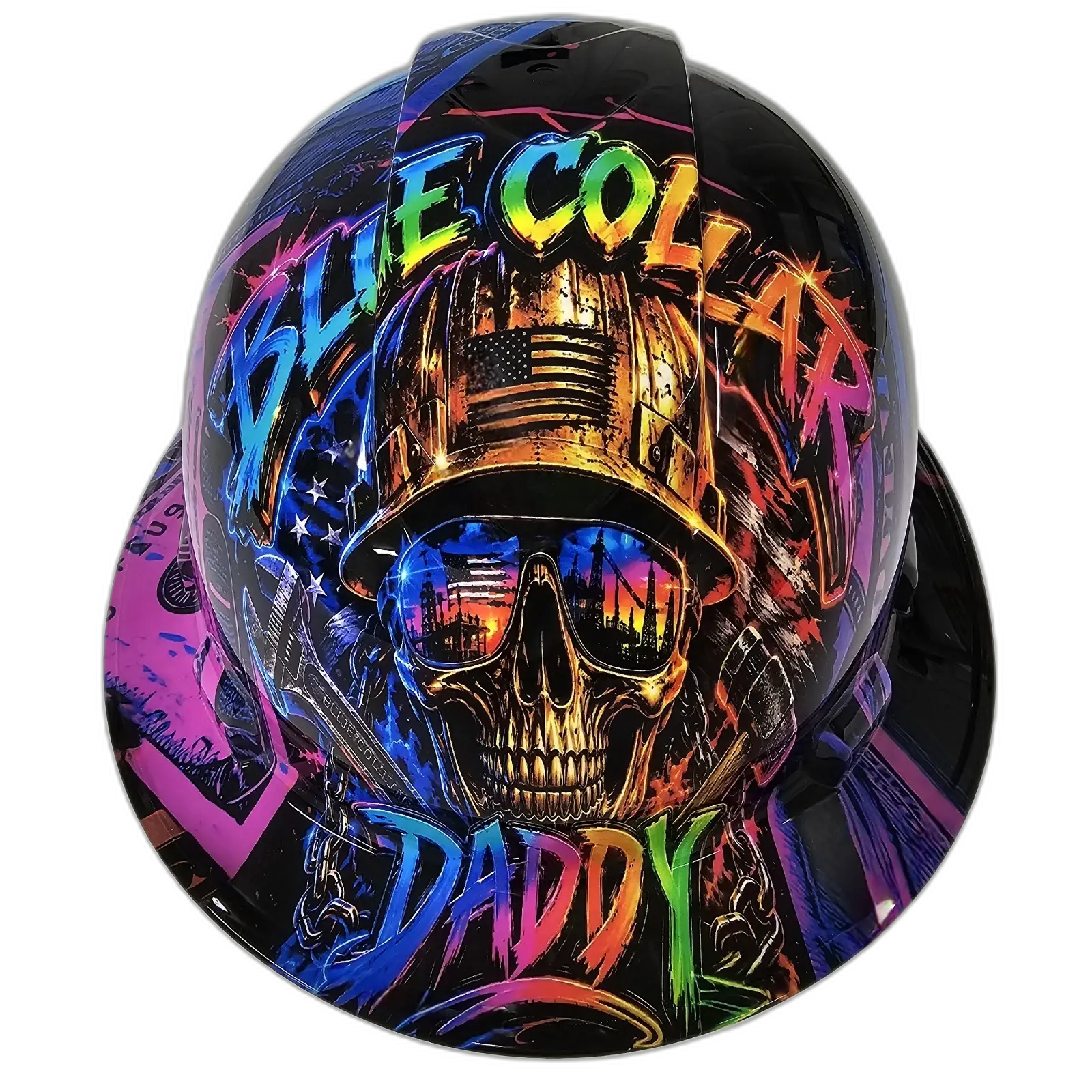 Blue Collar Daddy - Custom Hydro Dipped Full Brim Hard Hat