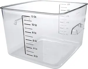 Rubbermaid Commercial Products Space Saving Square Food Storage Container 12 Quart Clear for Kitchen/Sous Vide/Meal Prep