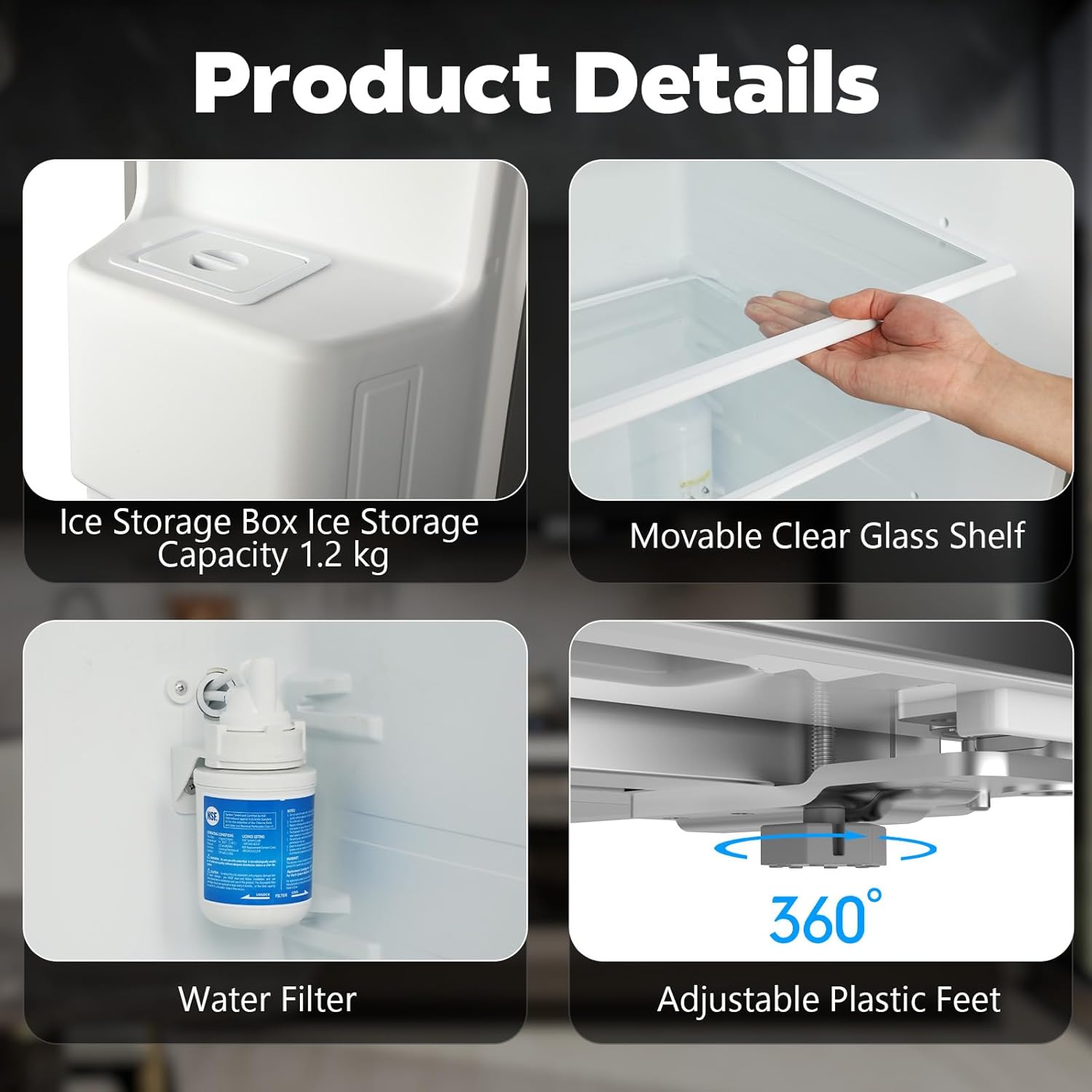 COWSAR 20 Cu.ft. Large Refrigerator Fridge, 2 French Door Stainless Steel with Water Dispensor, Ice Maker for the Kitchen, Home