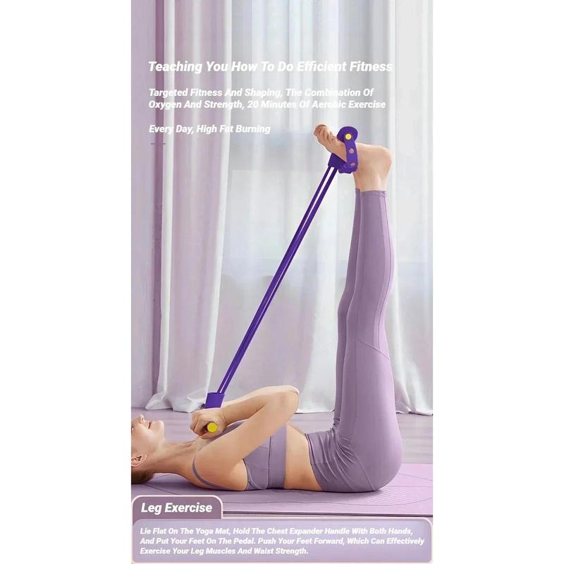 Six Tube Foot Pedal Tension Bands Home Gym Resistance Bands Elastic Pull Straps Tension Rope For Full Body Workout And Abdominal